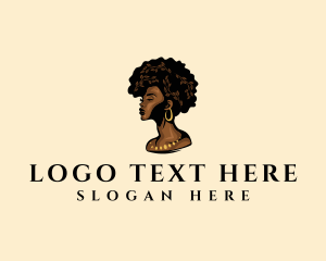 Afro Woman Goddess logo design