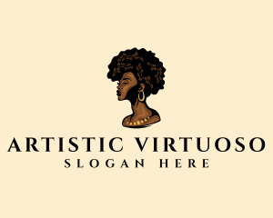 Afro Woman Goddess logo design