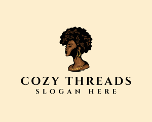 Afro Woman Goddess logo design