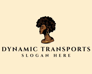 Afro Woman Goddess logo design