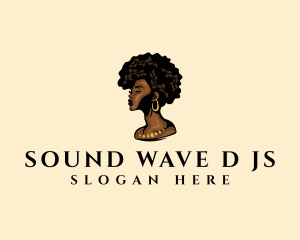 Afro Woman Goddess logo design