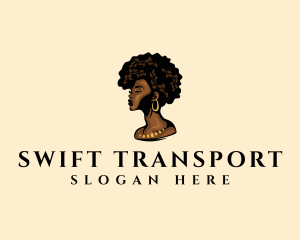 Afro Woman Goddess logo design