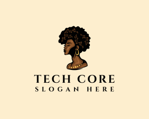 Afro Woman Goddess logo design