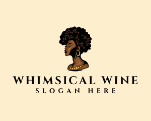 Afro Woman Goddess logo design