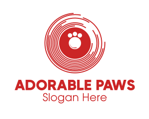 Red Paw Disc logo design