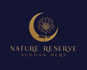 Golden Natural Flower Moon logo design