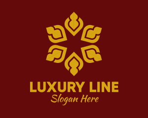 Luxury Gold Flower  logo design