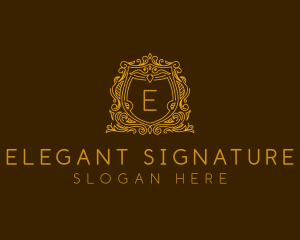 Elegant Shield Ornamental  logo design