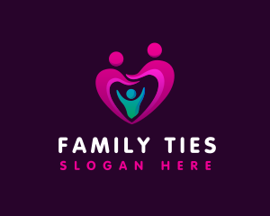 Family Love Heart  logo design