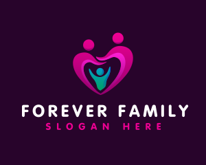 Family Love Heart  logo design