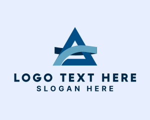 Modern Ribbon Letter A logo