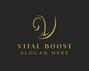 Golden Luxury Letter V logo design