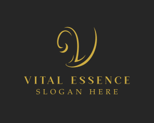 Golden Luxury Letter V logo design