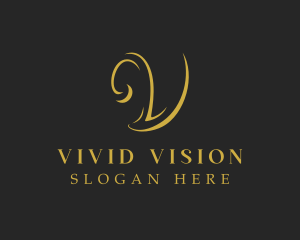 Golden Luxury Letter V logo design