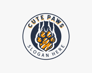 Wild Lion Paw logo design