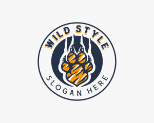 Wild Lion Paw logo design