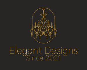 Golden Royal Chandelier  logo design