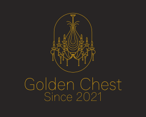 Golden Royal Chandelier  logo design