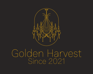 Golden Royal Chandelier  logo design