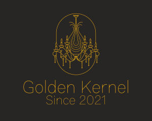 Golden Royal Chandelier  logo design