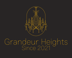 Golden Royal Chandelier  logo design