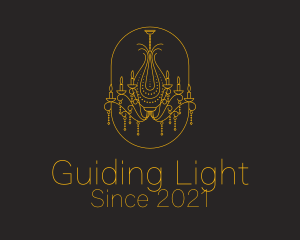 Golden Royal Chandelier  logo design