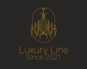 Golden Royal Chandelier  logo design