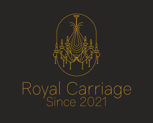 Golden Royal Chandelier  logo design