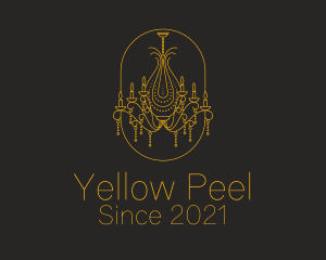 Golden Royal Chandelier  logo design