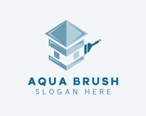 Blue Paintbrush Repair logo design