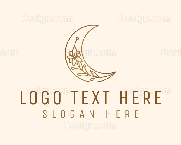 Golden Moon Flower Logo