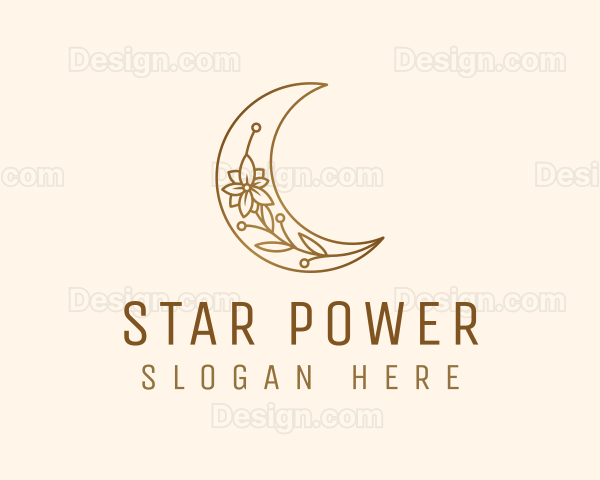 Golden Moon Flower Logo