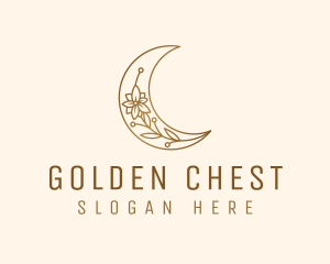 Golden Moon Flower logo design