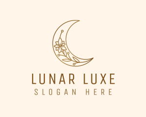 Golden Moon Flower logo design