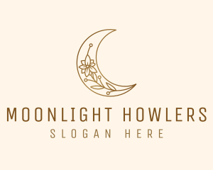 Golden Moon Flower logo design