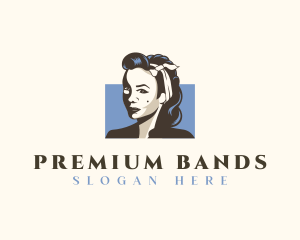 Retro Woman Hairstyle logo
