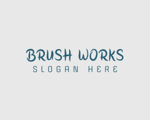 School Brush Writing logo design