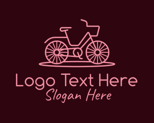 Minimalist Pink Bike  Logo