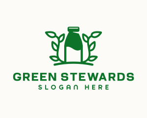 Organic Plant Milk logo design