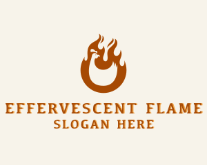 Chicken BBQ Flame logo design