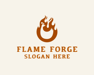 Chicken BBQ Flame logo design