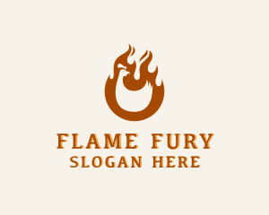 Chicken BBQ Flame logo design