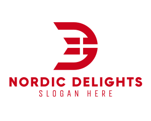 Denmark Flag Letter D  logo