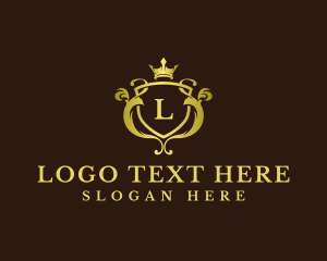 Premium Ornate Crown Shield logo