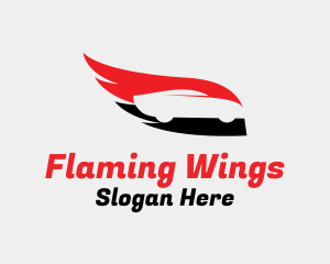 Flaming Wing Race Car logo design