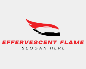 Flaming Wing Race Car logo design