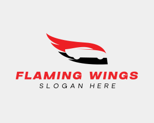 Flaming Wing Race Car logo design