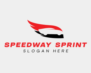 Flaming Wing Race Car logo design