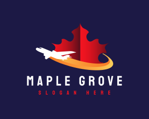 Maple Leaf Canada Trip logo design
