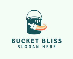 Paintbrush & Paint Bucket logo design